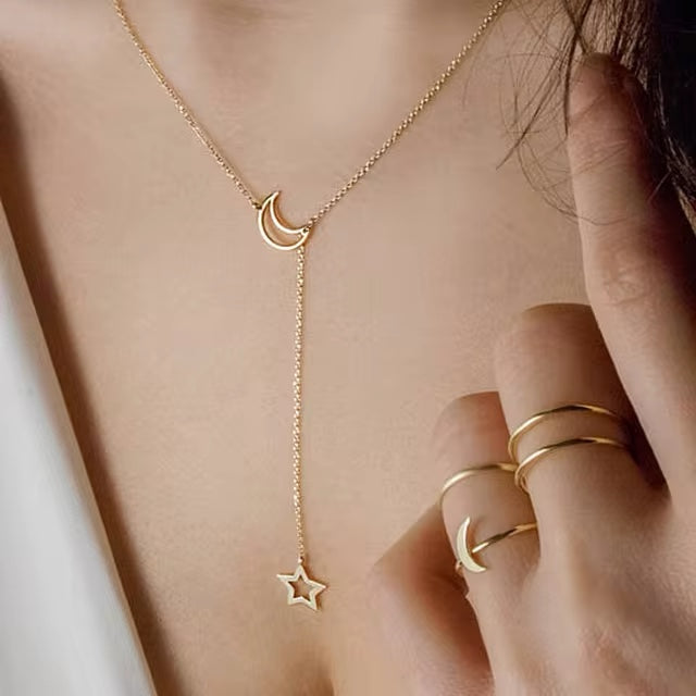 Stella Luna Elegance - Collana girocollo con ciondolo